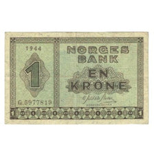 Billet, Norvège, 1 Krone, 1944, KM:15a, TTB