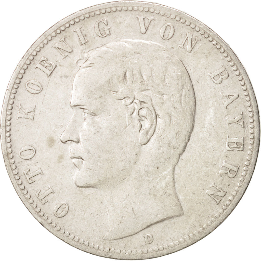 German States, BAVARIA, Otto, 5 Mark, 1901, Munich, EF(40-45), Silver, KM:915