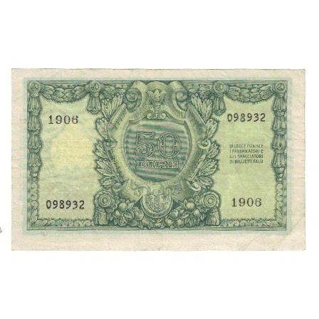 Nota, Itália, 50 Lire, 1951, 1951-12-31, KM:91a, EF(40-45)