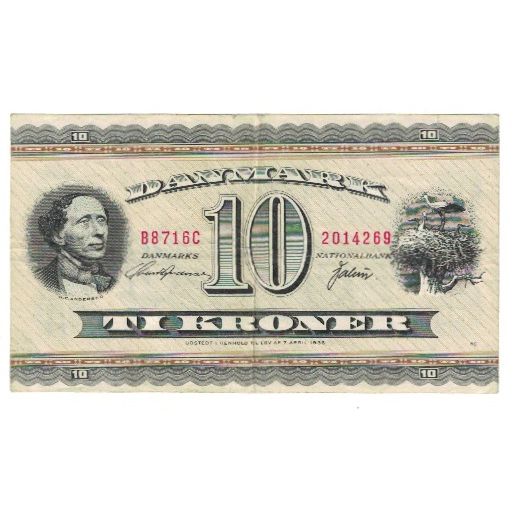 Billete, 10 Kroner, Dinamarca, KM:44p, MBC