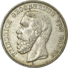 Allemagne, Grand-duché de Bade, Friedrich I, 5 Mark, 1894, Karlsruhe, Argent