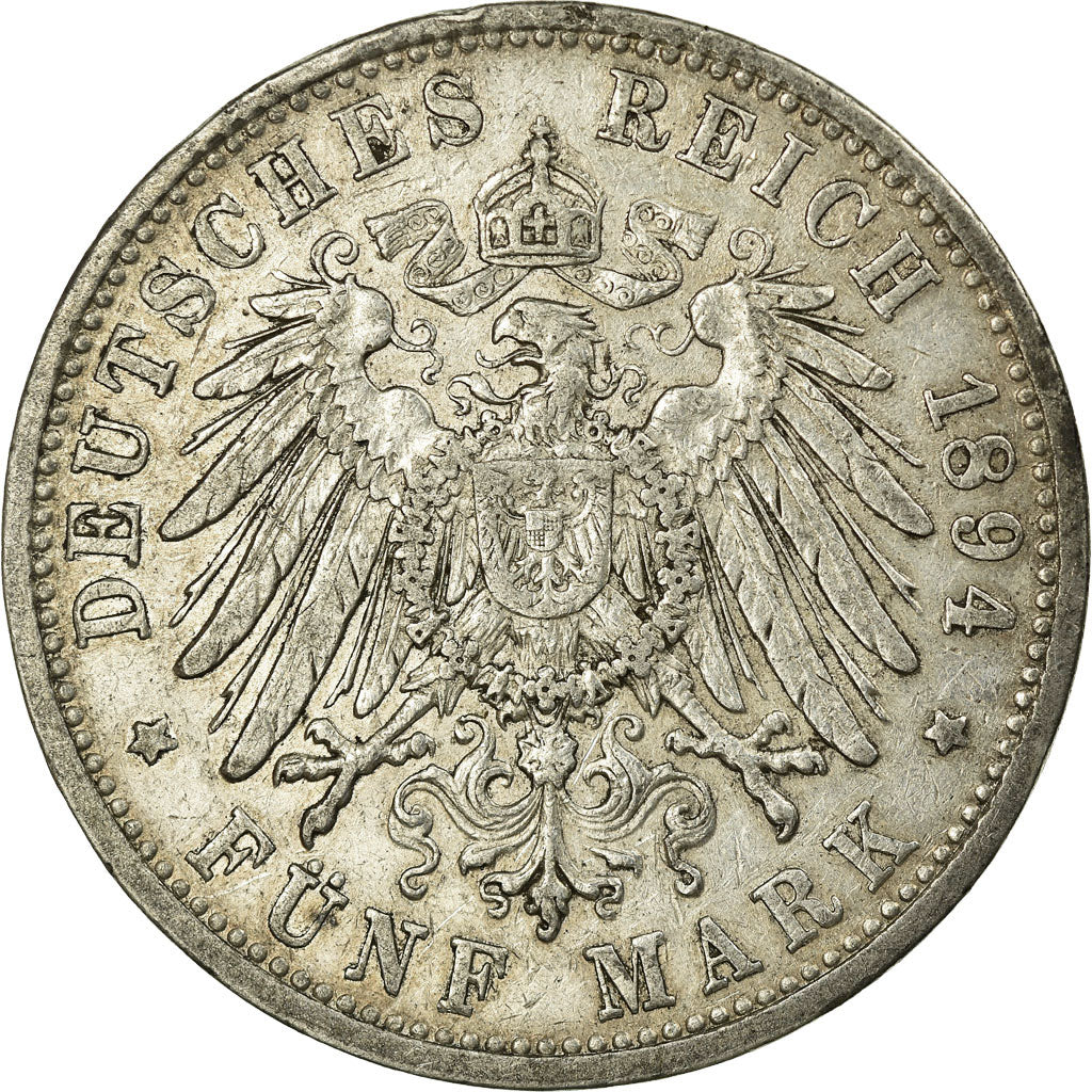 Germany, Grand-duchy of Baden, Friedrich I, 5 Mark, 1894, Karlsruhe, Silver