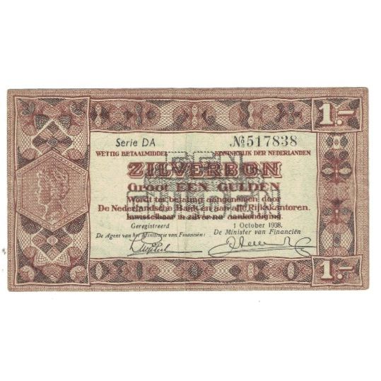 Banknote, Netherlands, 1 Gulden, 1938, 1938-10-01, KM:61, EF(40-45)