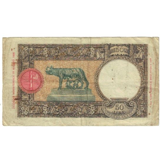 Banknote, Italy, 50 Lire, 1933, 1933-10-10, KM:54a, VF(20-25)