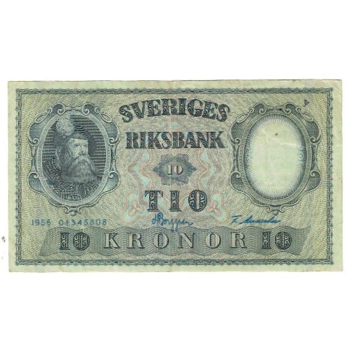 Banknote, Sweden, 10 Kronor, 1956, KM:43d, EF(40-45)
