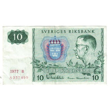 Billete, 10 Kronor, 1977, Suecia, KM:52d, MBC