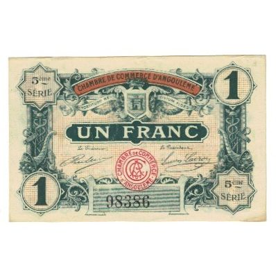 France, Angoulême, 1 Franc, 1917, EF(40-45), Pirot:9-47