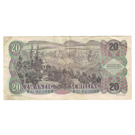 Banknote, Austria, 20 Schilling, 1956, 1956-07-02, KM:136a, VF(20-25)