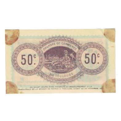 France, Toulouse, 50 Centimes, 1914, EF(40-45), Pirot:122-1
