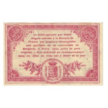 France, Bergerac, 50 Centimes, 1914, Chambre de Commerce, EF(40-45), Pirot:24-12