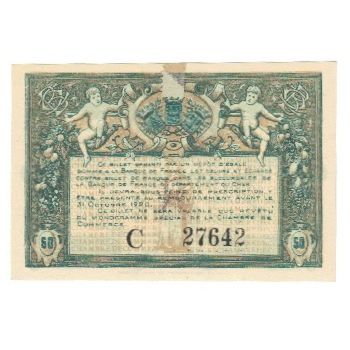 France, Bourges, 50 Centimes, 1915, Chambre de Commerce, UNC(63), Pirot:32-1