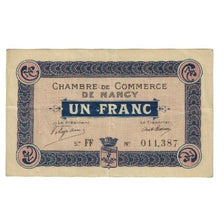 France, Nancy, 1 Franc, 1915, EF(40-45), Pirot:87-3