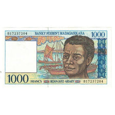 Banknote, Madagascar, 1000 Francs = 200 Ariary, KM:76a, UNC(65-70)