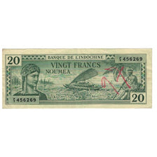 Banknote, New Caledonia, 20 Francs, Undated (1944), KM:49, VF(20-25)
