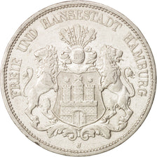 German States, HAMBURG, 5 Mark, 1895, Hamburg, VF(30-35), Silver, KM:610