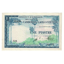 Banknot, FRANCUSKIE INDOCHINY, 1 Piastre = 1 Dong, 1954, KM:105, AU(55-58)