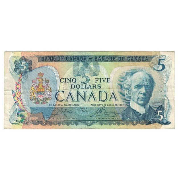 Biljet, Canada, 5 Dollars, 1979, KM:92a, TTB
