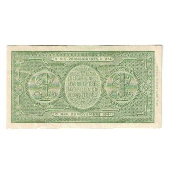 Banknote, Italy, 1 Lira, 1944, 1944-11-23, KM:29c, AU(55-58)