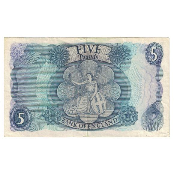 Biljet, Groot Bretagne, 5 Pounds, KM:375b, TTB