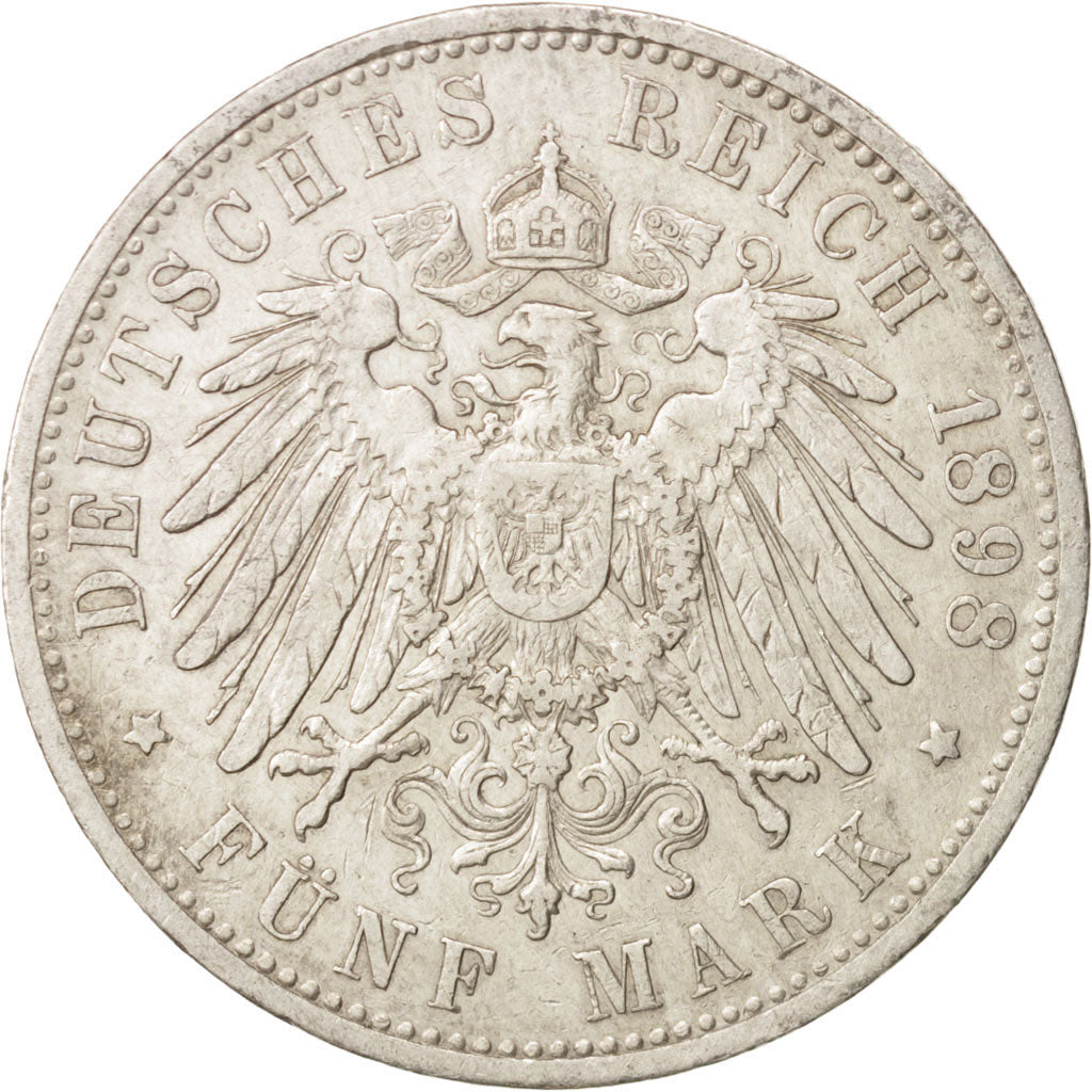 German States, PRUSSIA, Wilhelm II, 5 Mark, 1898, Berlin, EF(40-45),Silver,KM523