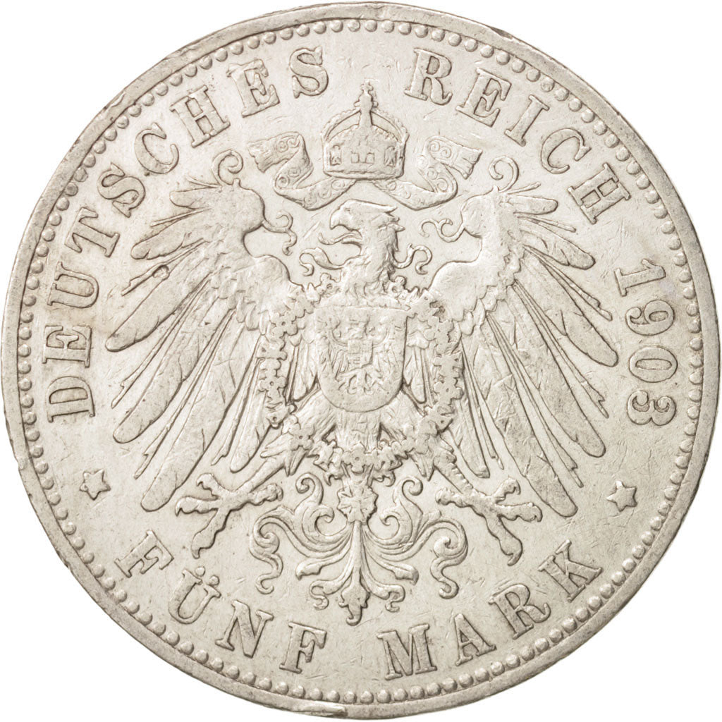 German States, PRUSSIA, Wilhelm II, 5 Mark, 1903, Berlin, EF(40-45),Silver,KM523