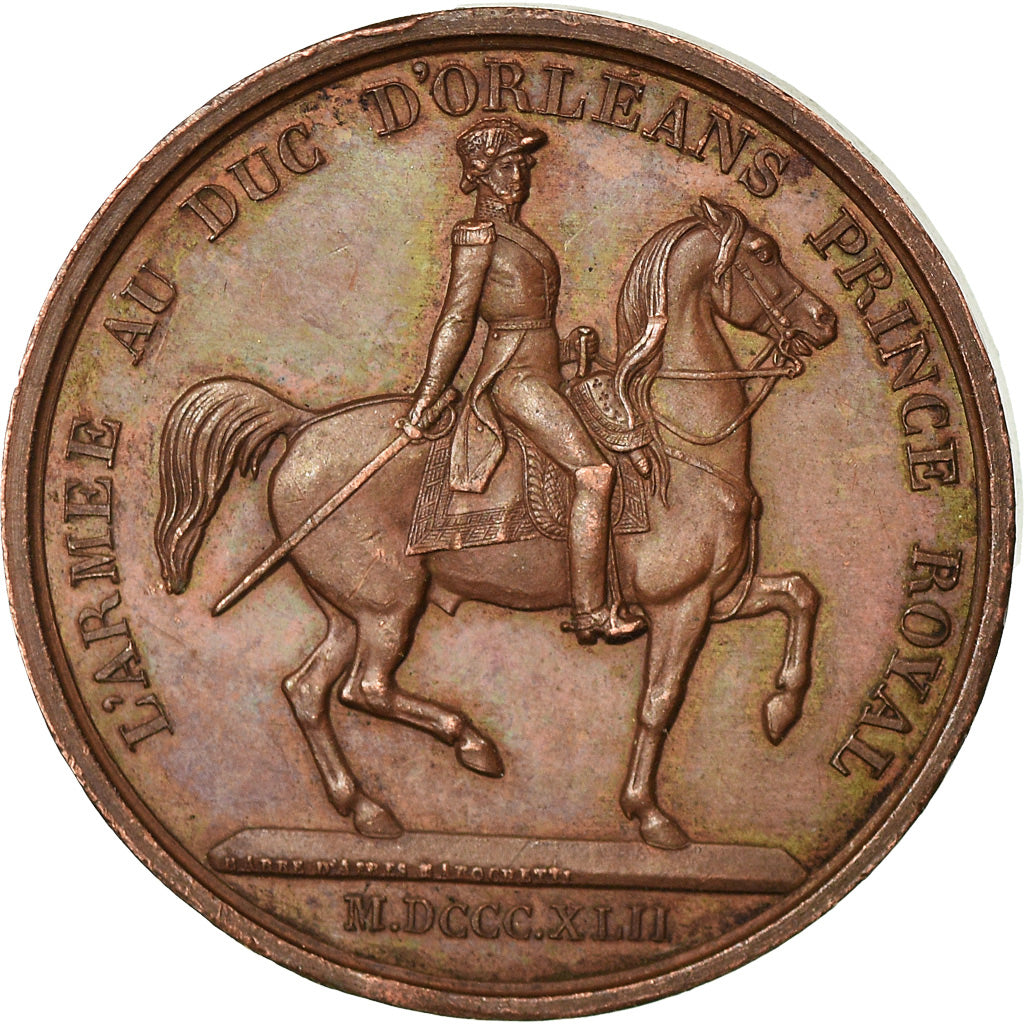França, Medal, Louis Philippe Ier, l'Armée au Duc d'Orléans, 1842, Barre