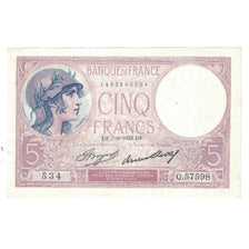 France, 5 Francs, Violet, 1933, 1933-09-07, SUP, Fayette:3.17, KM:83