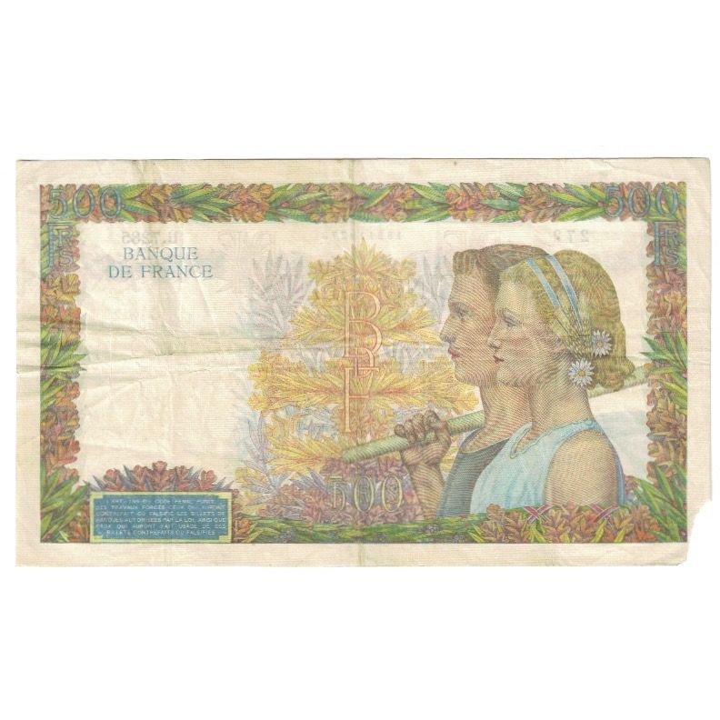 France, 500 Francs, La Paix, 1942, P. Rousseau and R. Favre-Gilly, 1942-10-15