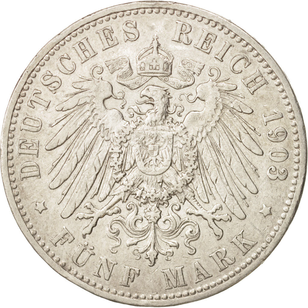German States, PRUSSIA, Wilhelm II, 5 Mark, 1903, Berlin, EF(40-45),Silver,KM523