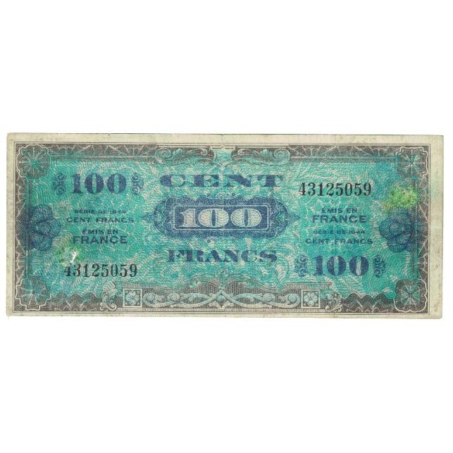 Francja, 100 Francs, Flag/France, 1944, P. Rousseau and R. Favre-Gilly