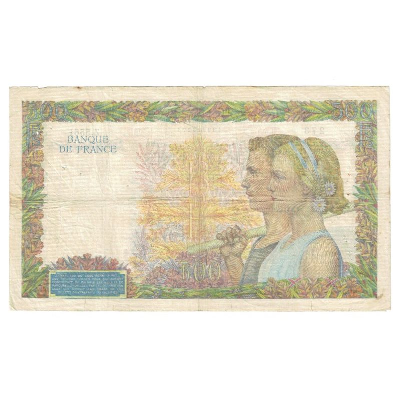 France, 500 Francs, La Paix, 1942, P. Rousseau and R. Favre-Gilly, 1942-04-09