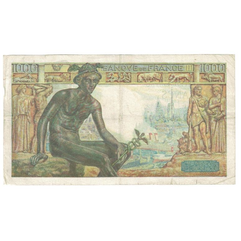 France, 1000 Francs, Déesse Déméter, 1943, P. Rousseau and R. Favre-Gilly