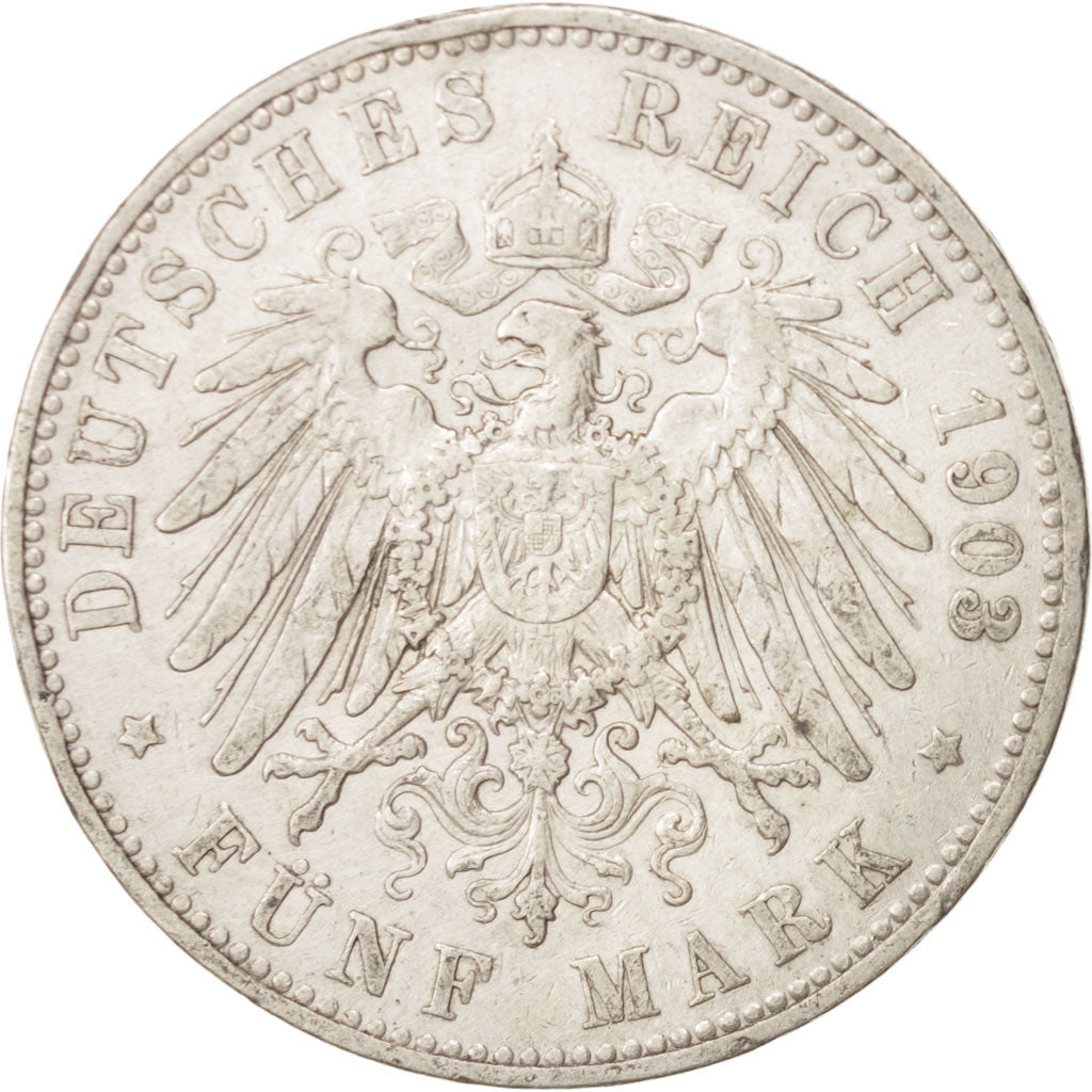 German States, PRUSSIA, Wilhelm II, 5 Mark, 1903, Berlin, EF(40-45),Silver,KM523