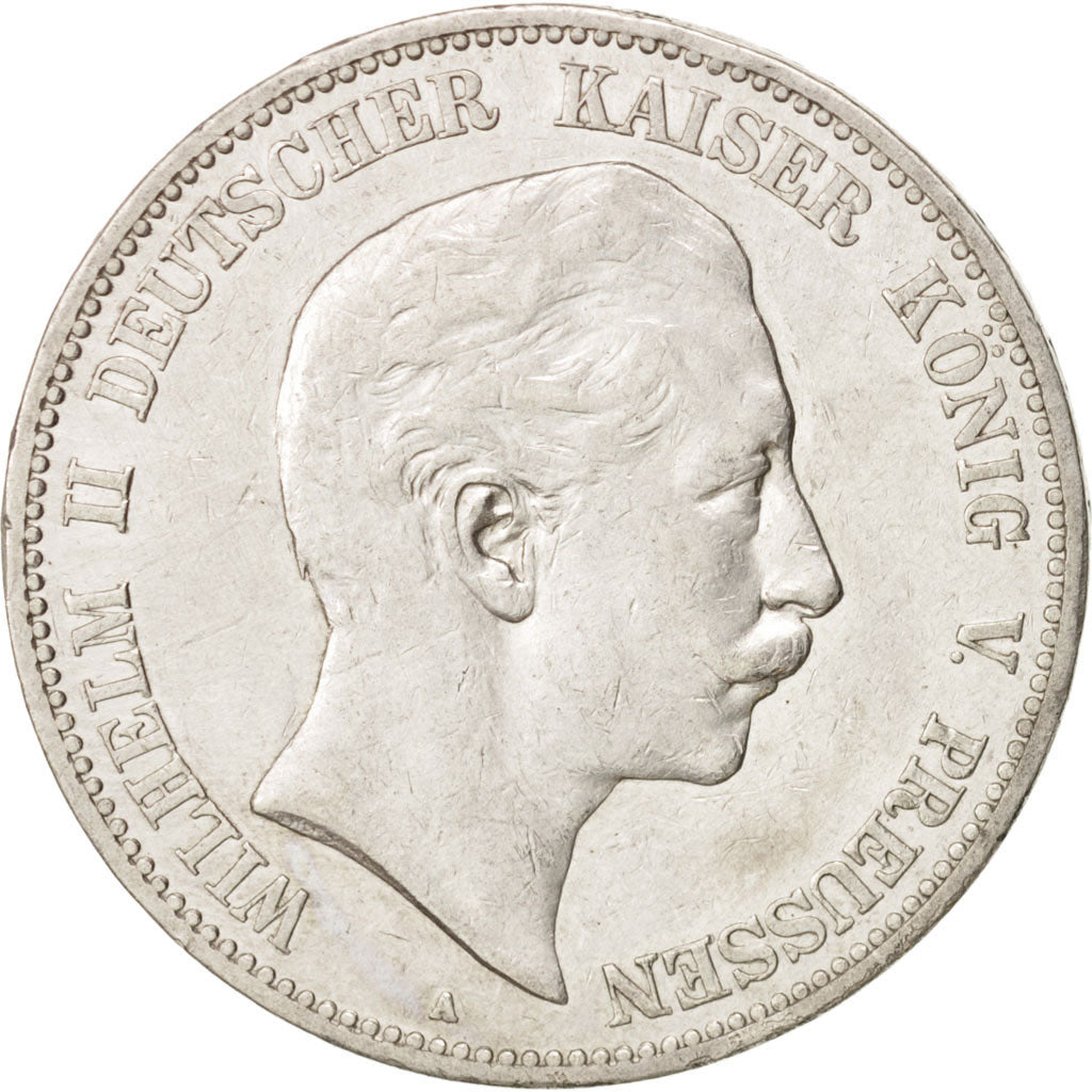 German States, PRUSSIA, Wilhelm II, 5 Mark, 1907, Berlin, EF(40-45),Silver,KM523