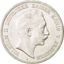 German States, PRUSSIA, Wilhelm II, 5 Mark, 1908, Berlin, AU(50-53),Silver,KM523