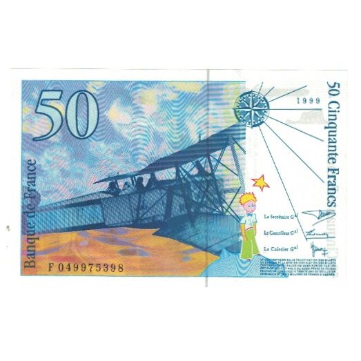 Frankreich, 50 Francs, St Exupéry, 1999, D.Bruneel-J.Bonnardin-Y.Barroux, UNZ
