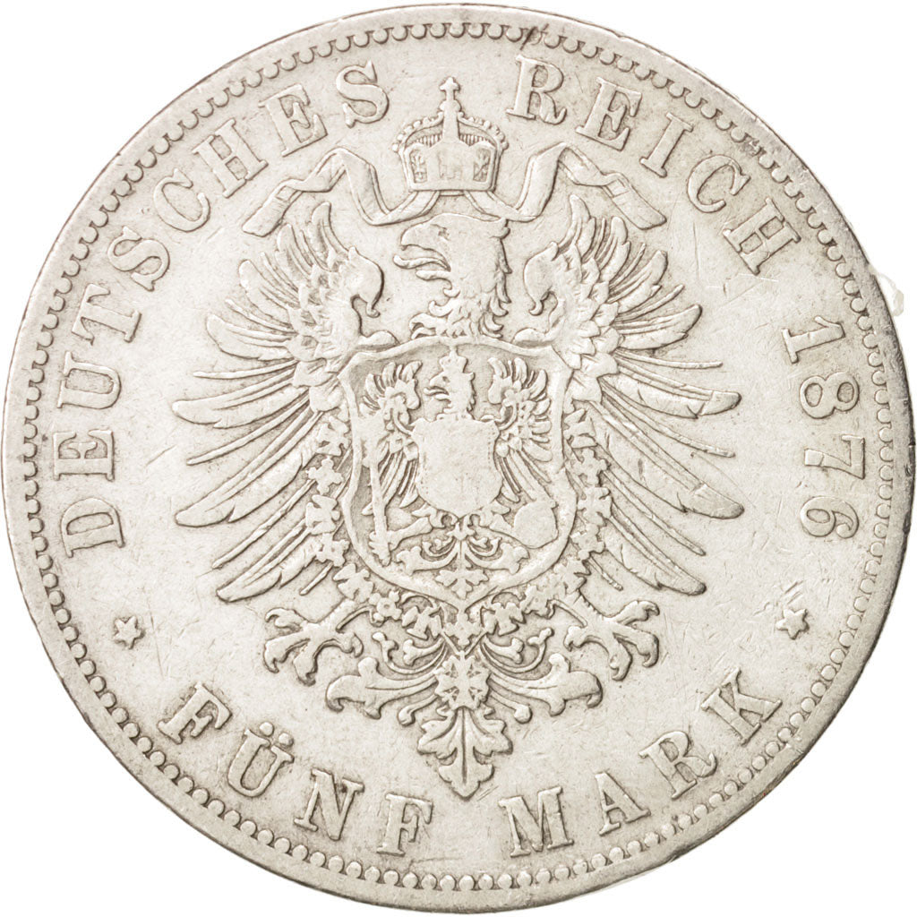 German States, PRUSSIA, Wilhelm I, 5 Mark, 1876, Berlin, VF(30-35), Silver,KM503