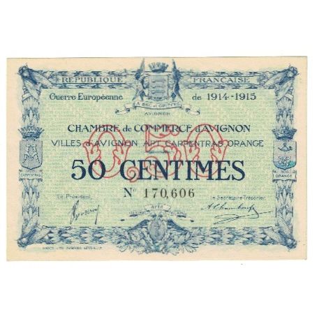 France, Avignon, 50 Centimes, 1915, EF(40-45), Pirot:18-1