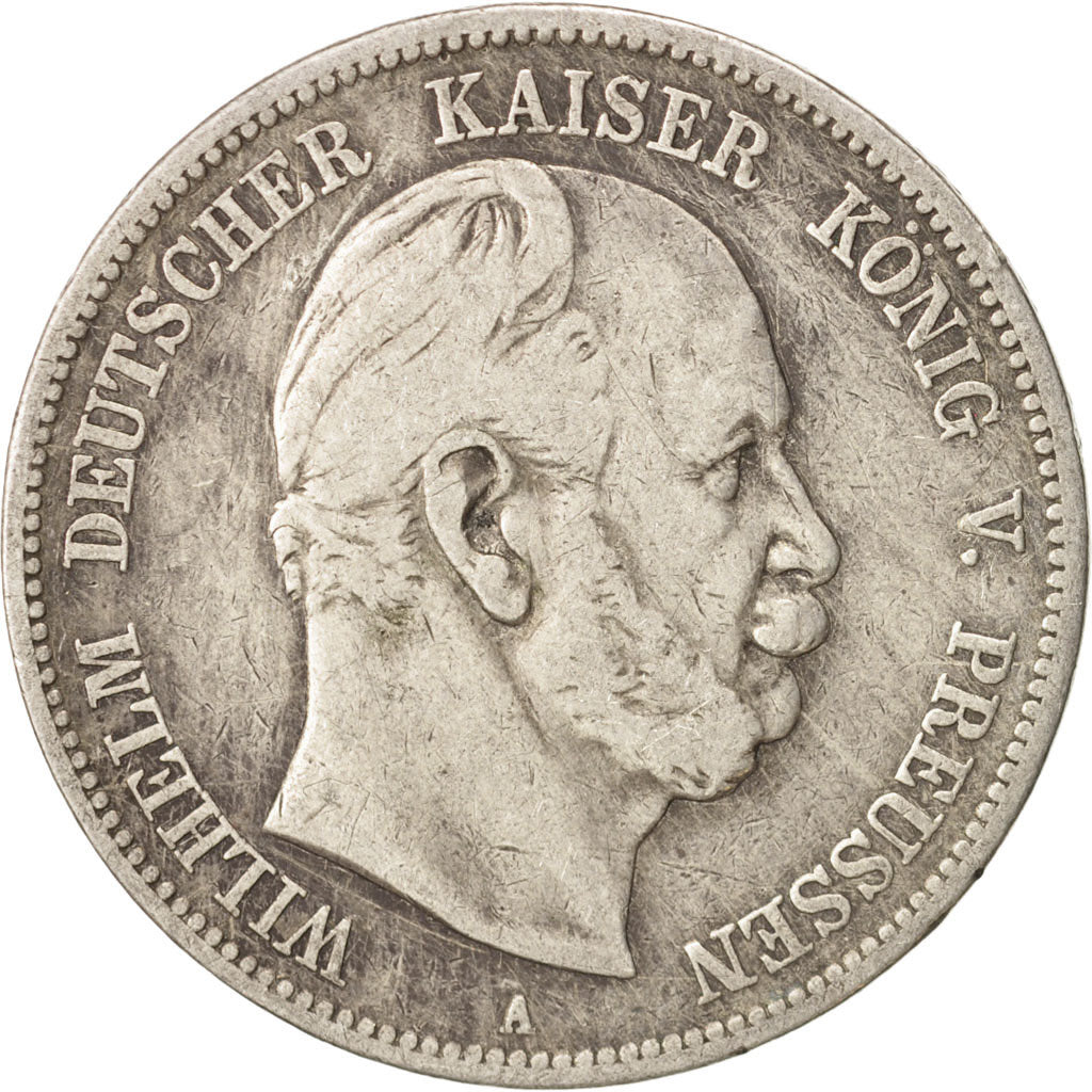 German States, PRUSSIA, Wilhelm I, 5 Mark, 1874, Berlin, VF(30-35), Silver,KM503
