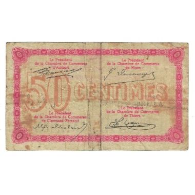 France, Puy de Dôme, 50 Centimes, VF(20-25), Pirot:103-3