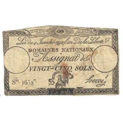 Francia, 25 Sols, 1792, Hervé, 1792-01-04, MB, KM:A55
