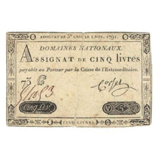 Frankrijk, 5 Livres, 1791, 1791-11-01, TB+, KM:A50, Lafaurie:145