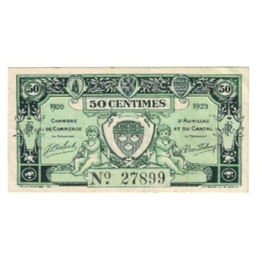 France, Aurillac, 50 Centimes, 1920-1923, EF(40-45), Pirot:16-14