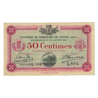 France, Vienne, 50 Centimes, 1921, UNC(63), Pirot:128-20