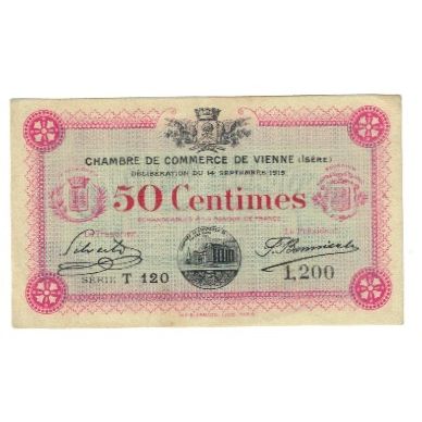 France, Vienne, 50 Centimes, 1920, EF(40-45), Pirot:128-20