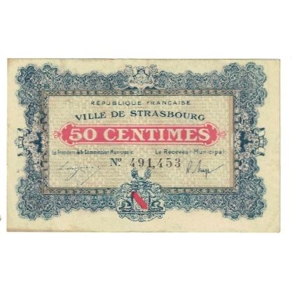 Francia, Strasbourg, 50 Centimes, 1918, BB, Pirot:133-1