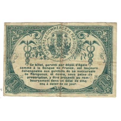 Francia, Perigueux, 1 Franc, 1915, MB+, Pirot:98-10