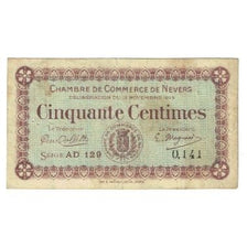 France, Nevers, 50 Centimes, 1915, Chambre de Commerce, VF(20-25), Pirot:90-5