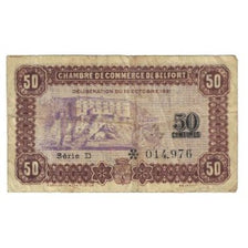 France, Belfort, 50 Centimes, 1915, Chambre de Commerce, VF(20-25), Pirot:90-5