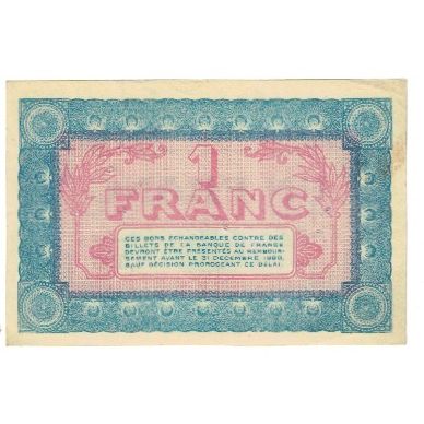 France, Nevers, 1 Franc, 1915, AU(50-53), Pirot:90-7